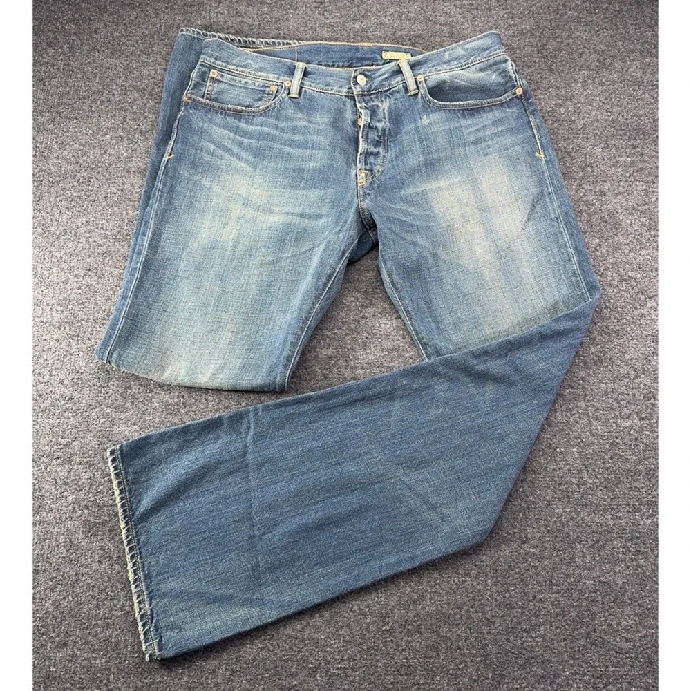 Polo Ralph Lauren Mens Bootcut Jeans Blue Button Fly 35x32 Cruise